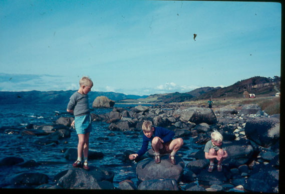 Three Young bothers on the shore of Loch Melfort